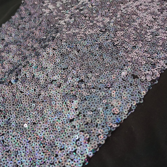 Cap Sleeve Sequined Black Dress - Picture 3 of 6